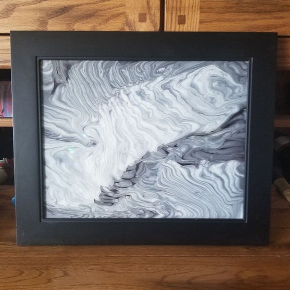 Handcrafted Acrylic Pour 'Zebraesque' - Picture 7 of 11